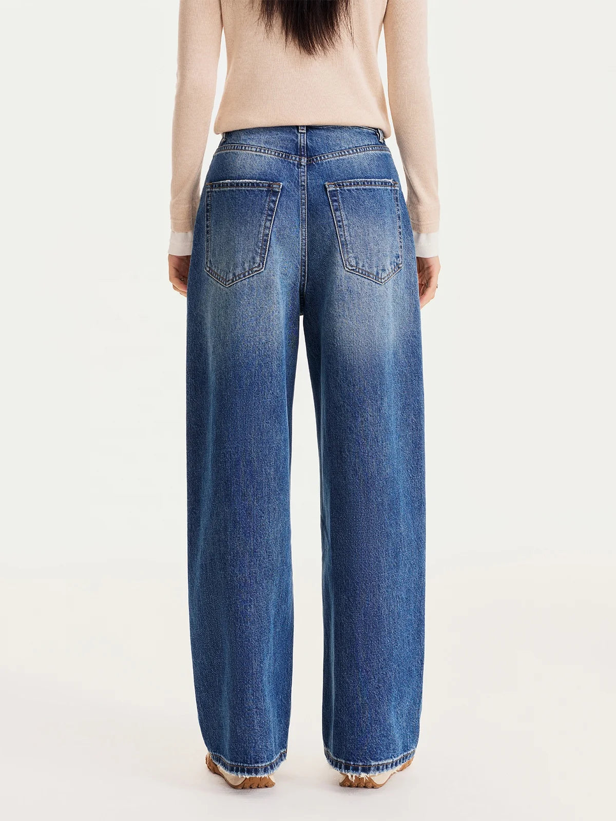 Jeans Boyfriend rétro, coupe droite.