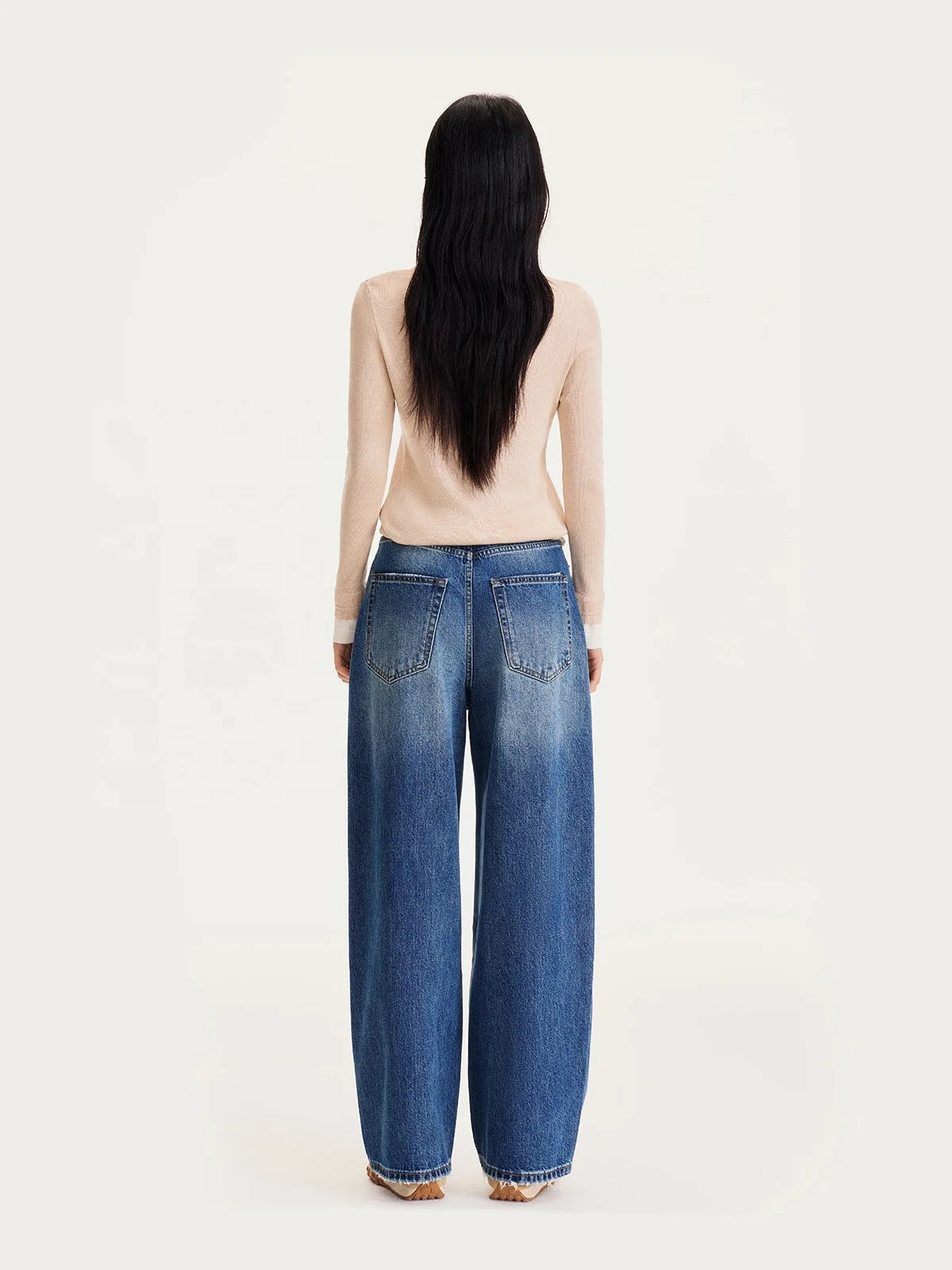 Jeans Boyfriend rétro, coupe droite.