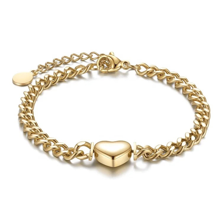 Bracelet à maille coeur