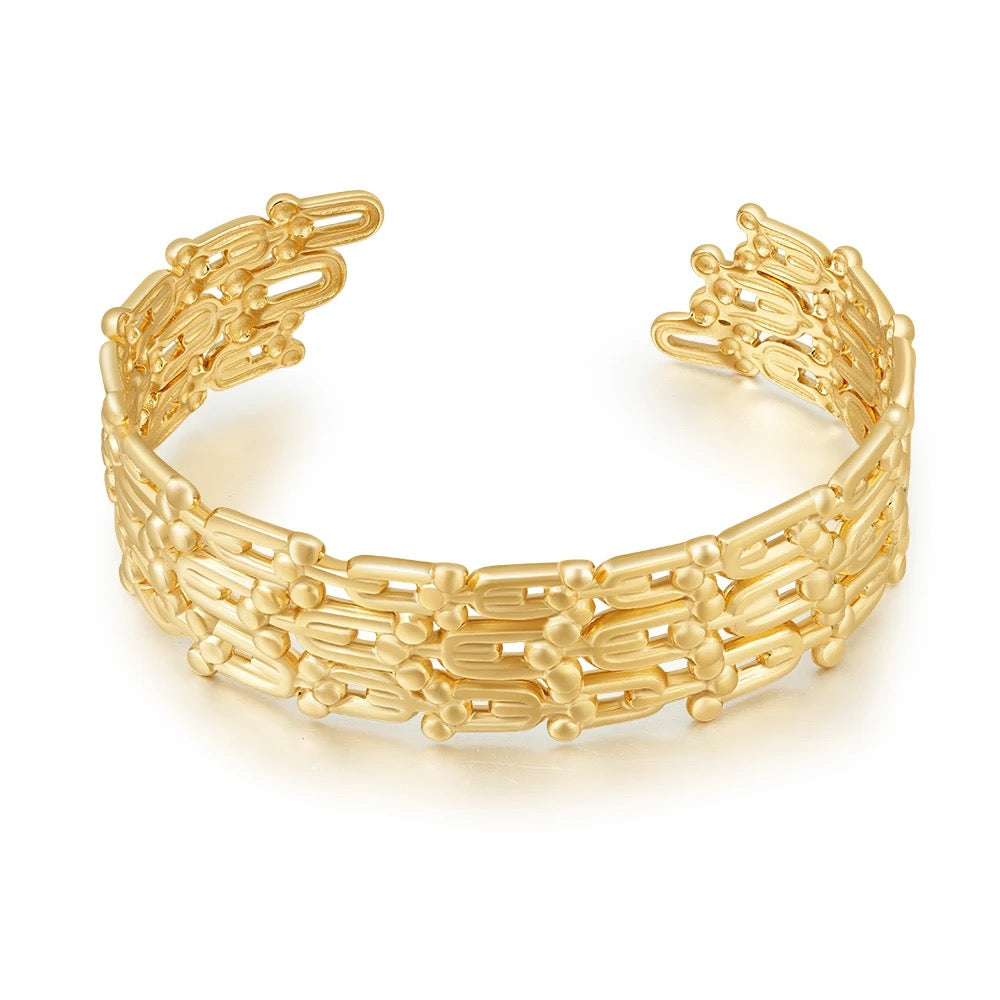 Bracelet manchette en acier