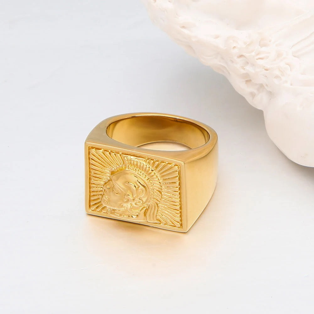 Bague en métal unisexe