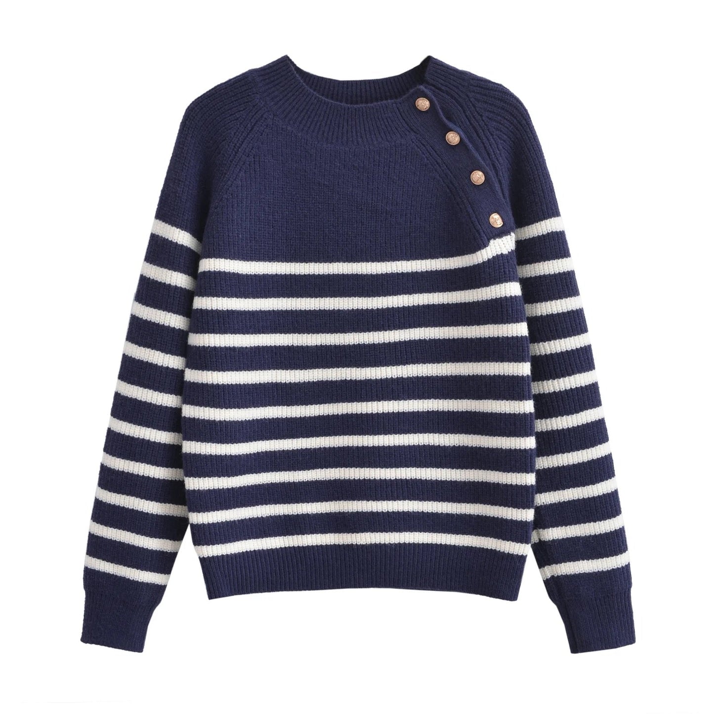 Pull à rayures tricoté.