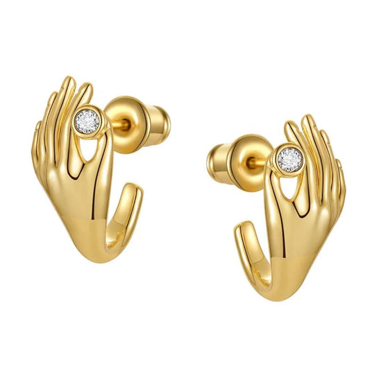 Hand earring with Zircon